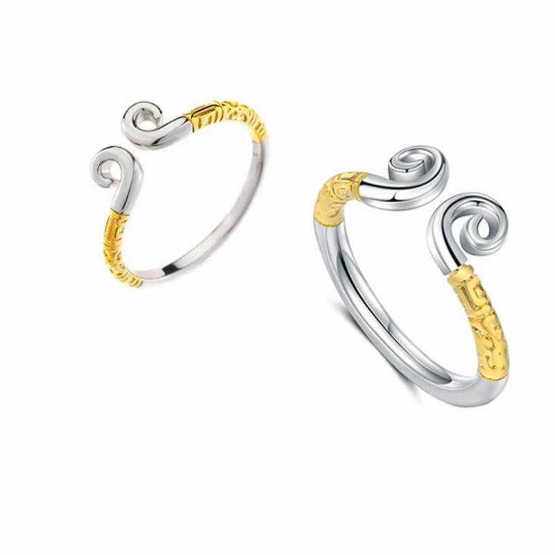 New Fashion Personality Tight Spell Couple Creative Love You 10000 Years Wukong 925 Sterling Silver Jewelry Opening Rings Sr505