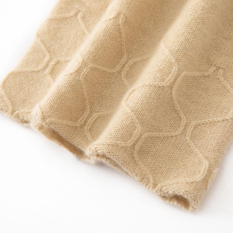 Женская шапка-бини из 100% чистого кашемира, геометрический вязаный узор, зимняя теплая мягкая шапка-бини, аксессуар для холодной погоды