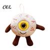 Portable Plush Toy Halloween Eyeball Keychain, Funny Scary Eye Stuffed Pendant Window Hanging Decoration for Backpack, Spooky Mini Doll Bag