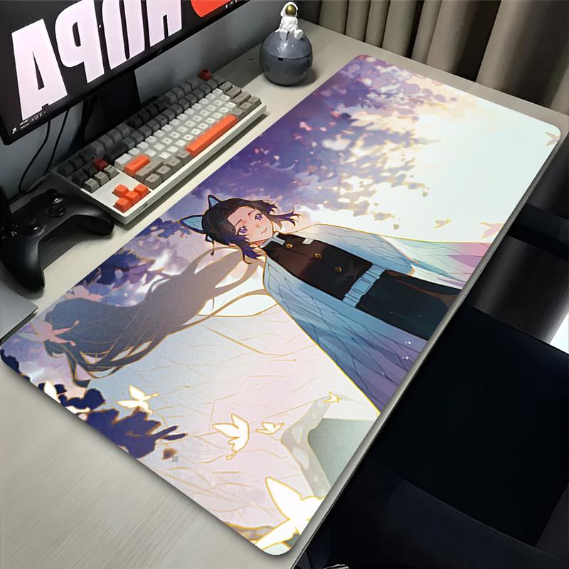 Mousepad KKochou Shinobu Computer Desk Mat Office Keyboard Pad Carpet Anime Pc Gamer Available Sizes DDemon Slayer Mouse Pad