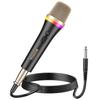 TONOR Dynamic Microphone Plug with 5M Length XLR Vocal Unidirectional Metal Handheld Wired RGB Microphone Compatible with Karaoke Home Event Outdoor