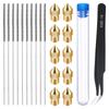 21PCS 3D Printer Nozzle Cleaning Kit 0.4mm Mk8 Nozzles 0.4 Mm Needle Tweezer Kit