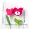 1/2 шт. вязаный крючком цветок тюльпана подарок для друзей вязание букета ручная работа готовый милый розовый медведь креативная ручная вязка