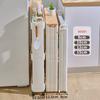 Layered Bathroom Space Saver Organizer Narrow Shelf Kitchen Toilet Shelves Storage Box Rack Side Cabinet Floor Mobile Rack