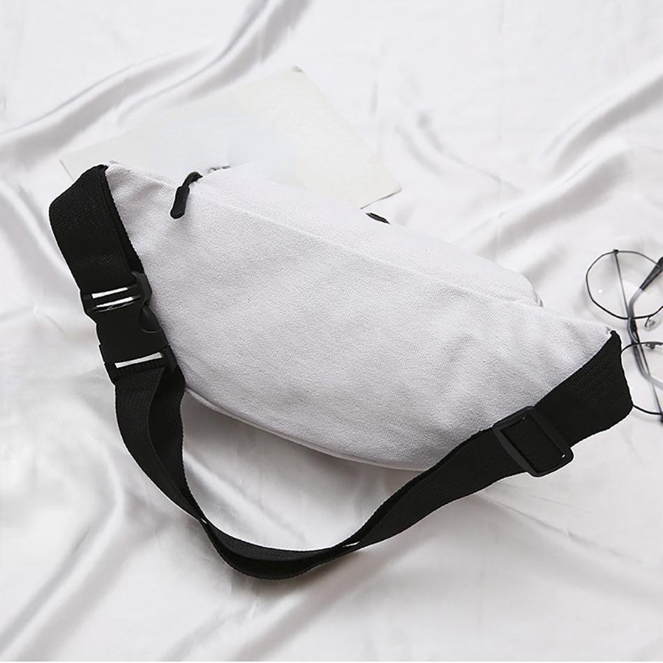 Холщовые поясные сумки унисекс со стрелкой и отражением, парусиновая повседневная сумка через плечо для пары с отверстием для наушников, дорожная поясная сумка для бега