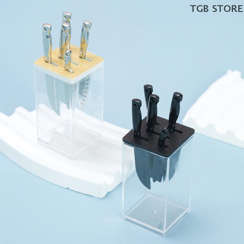 Игрушка Новые Кухонные Аксессуары Кукольный домик Подставка для ножей Модель Мини Набор ножей Игрушки Кукольный домик Кухонная утварь Кукольный домик
