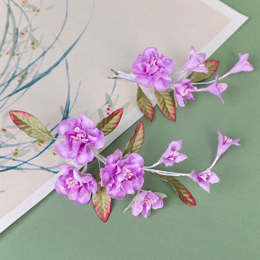 Заколки для волос в виде цветка, вилки, китайские аксессуары для волос ханьфу для женщин, вилка-шпилька ручной работы, винтажные свадебные украшения для волос в стиле ретро, короны для девочек и женщин