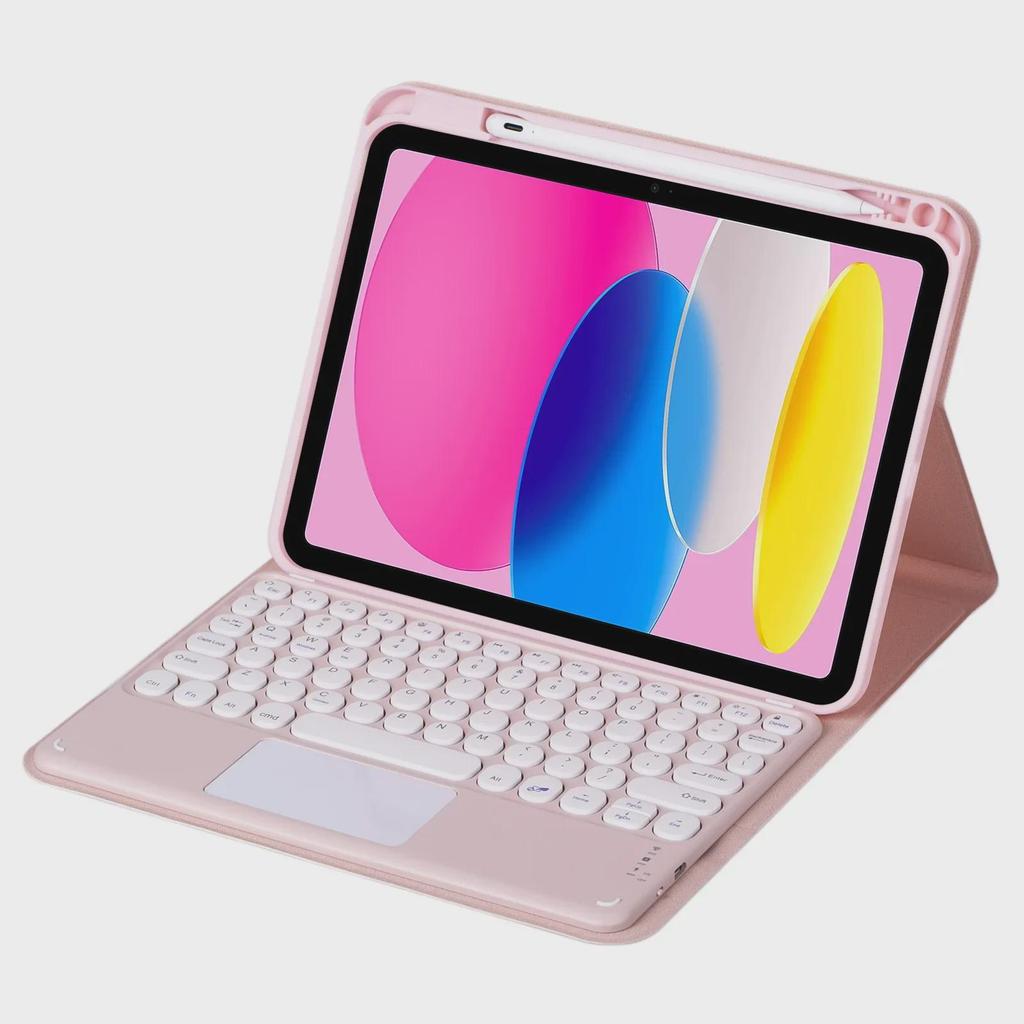 Чехол-клавиатура для iPad 10.2 с круглыми клавишами Pro11, слотом для стилуса Air5 и сенсорной клавиатурой
