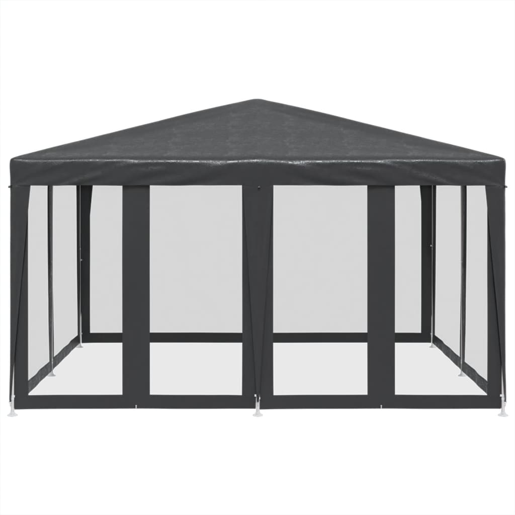 4x4 m Party Tent with 8 Mesh Side Panels Anthracite HDPE