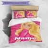 3pcs Duvet Cover Set (1*Duvet Cover + 2*Pillowcase, Without Core), Custom Name Barbie Pattern Bedding Set, Home Bedroom Decor Gift
