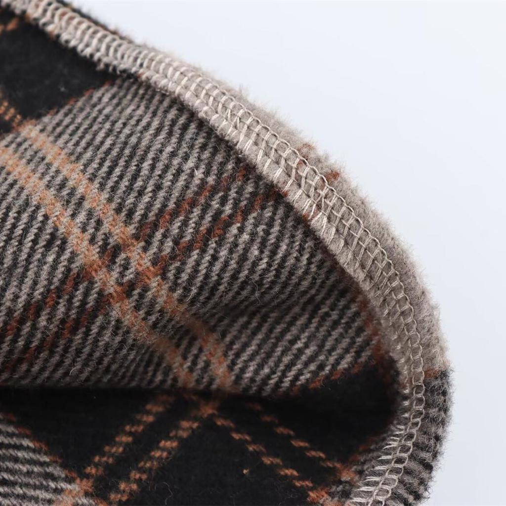 Весна 2025 Женское повседневное пальто-кейп в клетку с высоким воротом и цветными блоками