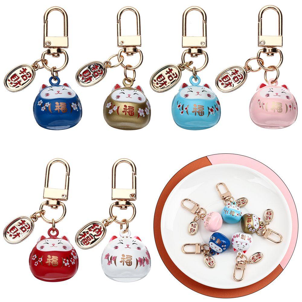 Girls Woman Japanese Bag Charm Cute Lucky Cat Keychains Pendant Keyring Key Chains Cartoon Keychain