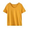 Women's solid color simple short-sleeved T-shirt women's 2026 summer new cool V-neck top with Tencel 214198