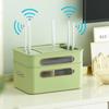 Wireless Wifi Router Storage Box with Transparent Modem Router Cover Removable Power Strip and Cable Management Hidden Shelf