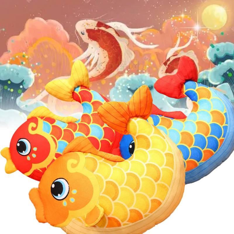 Koi Fish Plush Toys 2025 New Year Gifts Cartoon Fill Doll Mascot Xmas Ornament