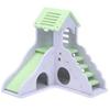 Colorful Mini Eco-board Wooden Slide DIY Assemble Hamster House Small Animals Pet Toy Double Stair-style Castle Pavilion Villa
