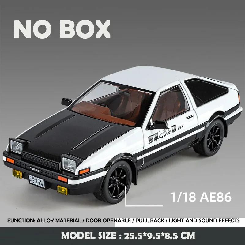 Симуляция Initial D 1/18 Toyota AE86 TRUENO Модель автомобиля из сплава Литая миниатюрная машина Подарок Парню Мальчику Подарок на день рождения
