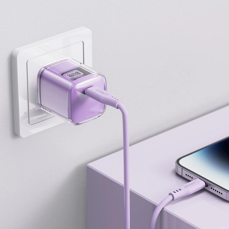 Ładowarka Acefast A53 Pd 30W Gan Usb-C Z Wyświetlaczem - Fioletowa