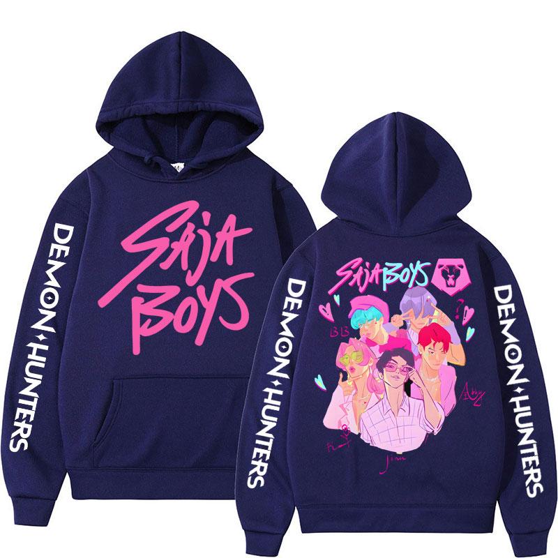 Anime K-Pop Demon Hunters Saja Boys Hoodie Men Women Fashion Aesthetic Hoody Sweatshirt Oversized Fleece Casual Kawaii Sportwear