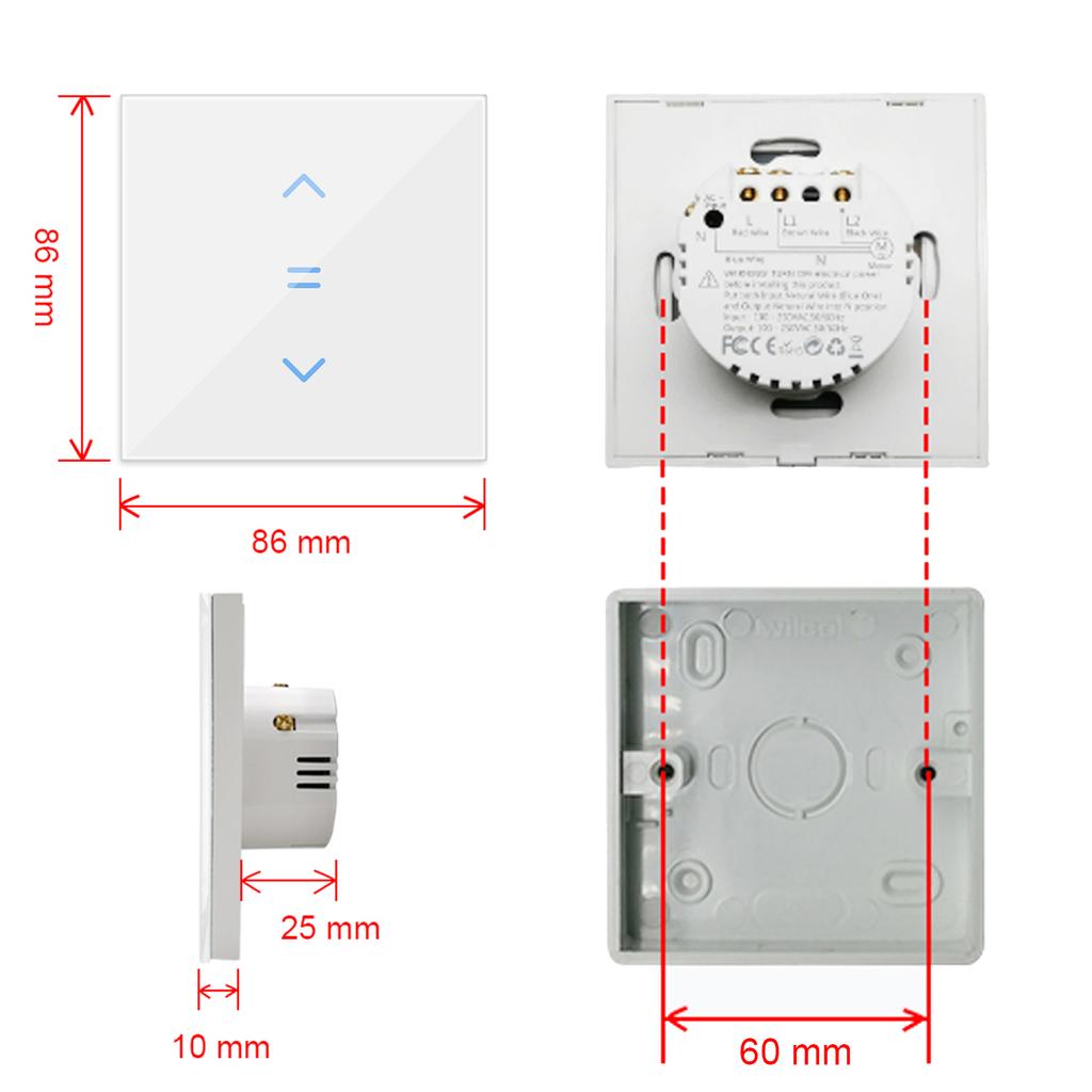LoraTap Tuya Smart Life WiFi Curtains Blinds Switch Roller Shutters Motor Switch Backlight Style Google Home Alexa Voice Control
