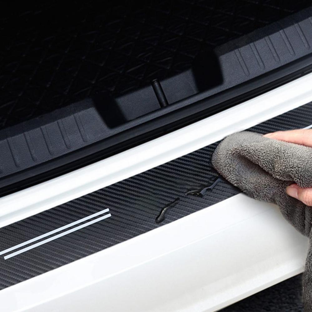 4Pcs Leather Carbon Fiber Car Door Sill Protector Strip Stickers for Volkswagen VW RLine Golf 4 5 Bora Polo Beetle Tiguan GTI B7 Bp3