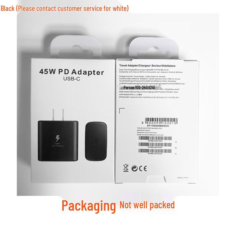 Сверхбыстрое зарядное устройство PD45W, совместимое с Samsung, стандарт UK/EU/US
