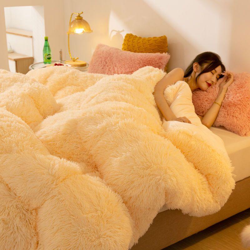 Winter Mink Down Quilt Cover Double-sided Plush Princess Style Coral Down Quilt Cover Crystal Velvet