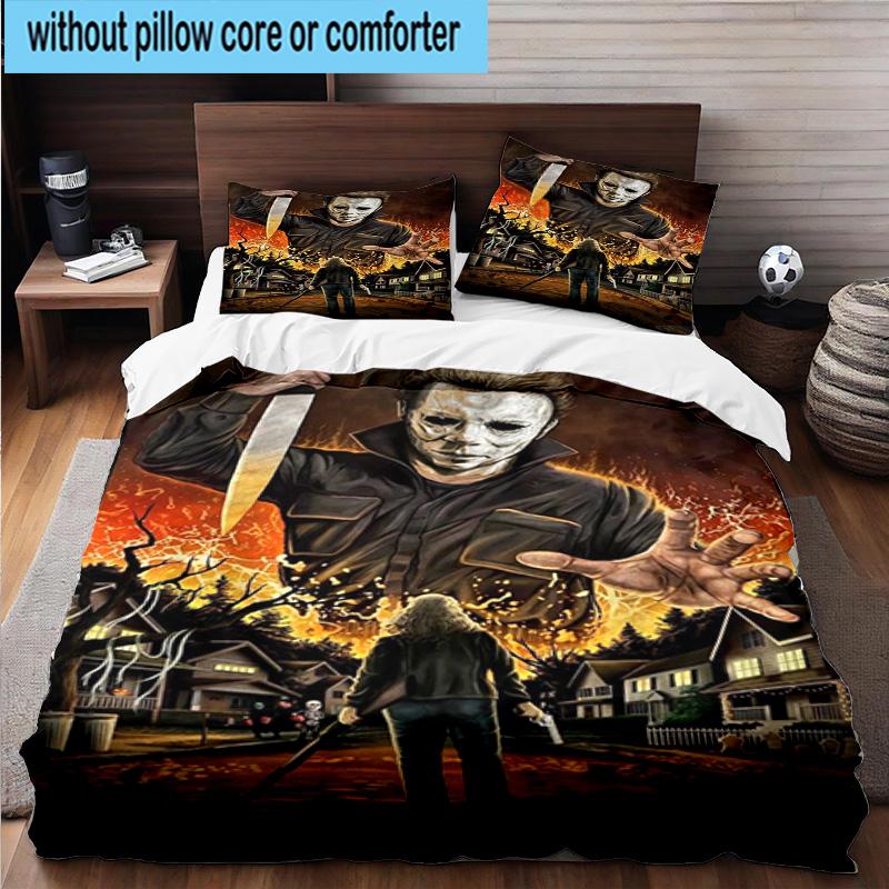 3PCS Halloween Horror Night 3pcs Bedding,Including 3PCS Duvet Cover And 2pcs Pillowcases Perfect for Christmas,Ideal for Bedroom, Dormitory