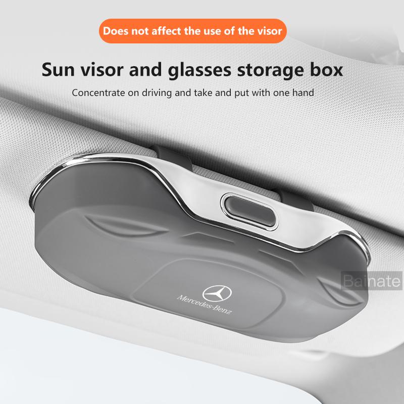 For Mercedes Benz GLB GLC GLE SLC W203 W204 W176 W205 AMG Car Visor Sunglasses Glasses Case Glasses Holder Clip Box Accessories BC2