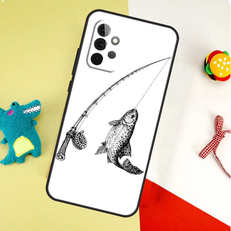 Удочка для ловли карпа Чехол для телефона Samsung Galaxy A55 A35 A15 A54 A34 A14 A53 A33 A13 A05 A06 A16 A22 A32 A52