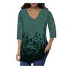 Women's Lace 3/4 Sleeve V Neck T Shirt Ladies Floral Blouse Tunic Tops Plus Size