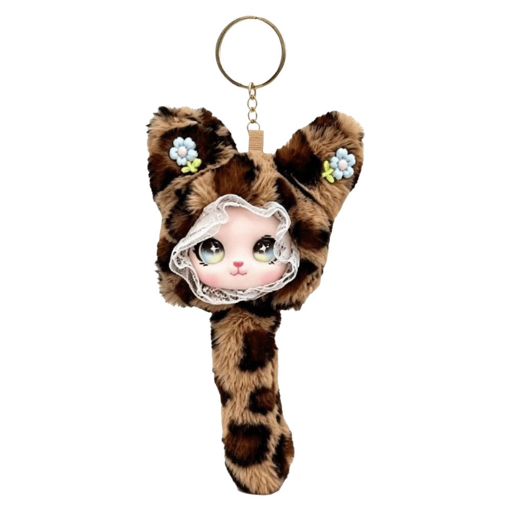 Long Tail Plush Cat Keychain Hanging Decoration Bag Charms Delicate Cat Plush Toy Bag