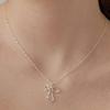 (925 Silver) Glint Big Ribbon Necklace NZ2182