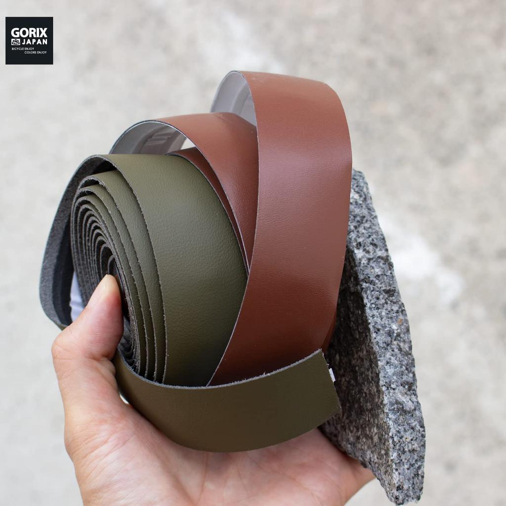GORIX Обмотка руля для велосипедов и шоссейных велосипедов, амортизирующая лента для руля для стильной кастомизации велосипеда, с эффектом кожи (GX-GLB) (оливковый)