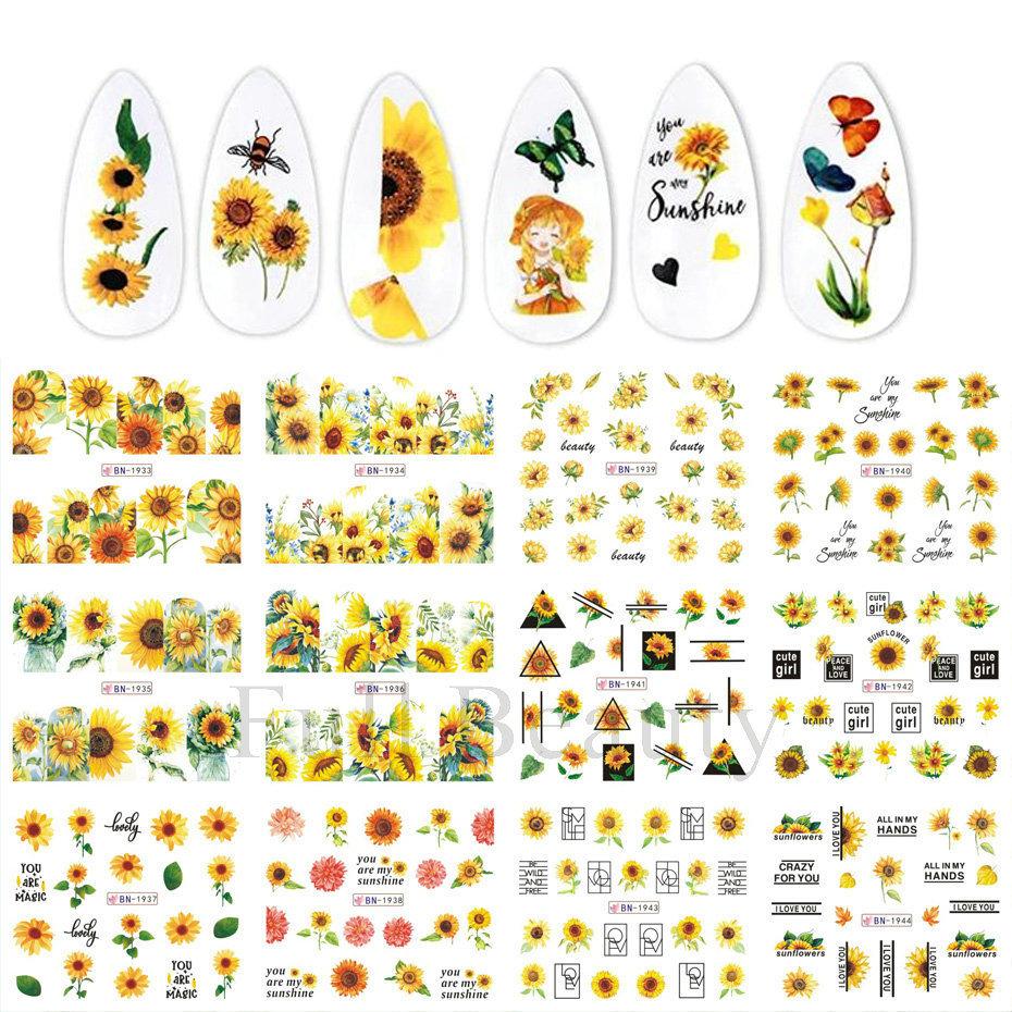 Наклейка для дизайна ногтей, Серия «Весенние и летние цветы и травы», Водная наклейка для ногтей с цветком Zou Ju