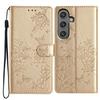 For Samsung Galaxy S24 FE Wallet Phone Case Butterfly Floral Imprint Leather Shockproof Cover