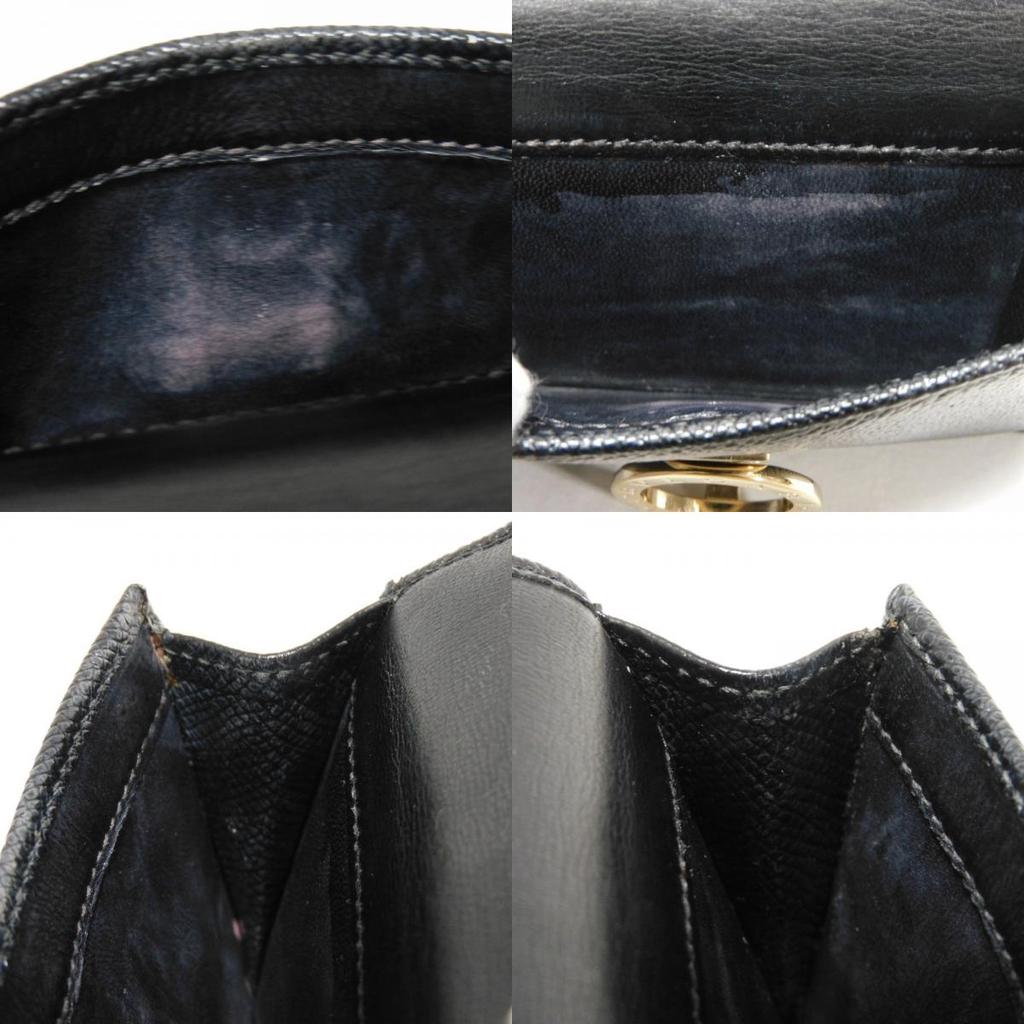 Б/у 11679 Кошелек тройного сложения 288648 7942 RFID IC чип Золотой Компактный кошелек Логотип Клип Черный Унисекс из Японии ОРИГИНАЛ