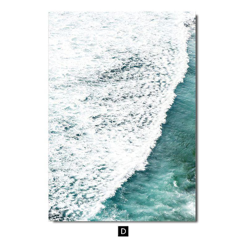 Современный небольшой свежий пейзажный постер, украшение, картина, чайка, кокосовая пальма, морская черепаха, природный пейзаж, настенная картина для гостиной