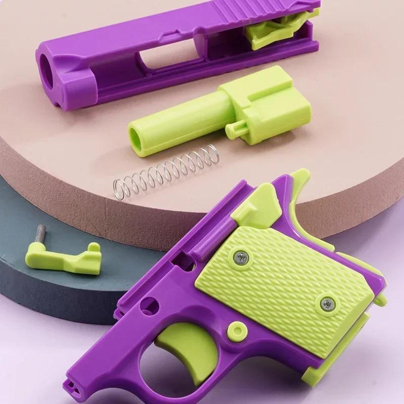 3D Printed Mini M1911 Model Toy Gun Decompression Gravity Carrot Gun Adult Fidget Toys Kid Stress Relief Toy Christmas Gift Toy