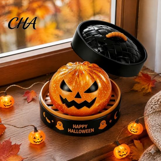 Ghost Dumpling Toy 1/5/6Pcs Halloween Squeezing with Steamer, Pumpkin Eyeball Skeleton Bun Stress Relief for Kids Adults, Party Favors Sensory Fidget
