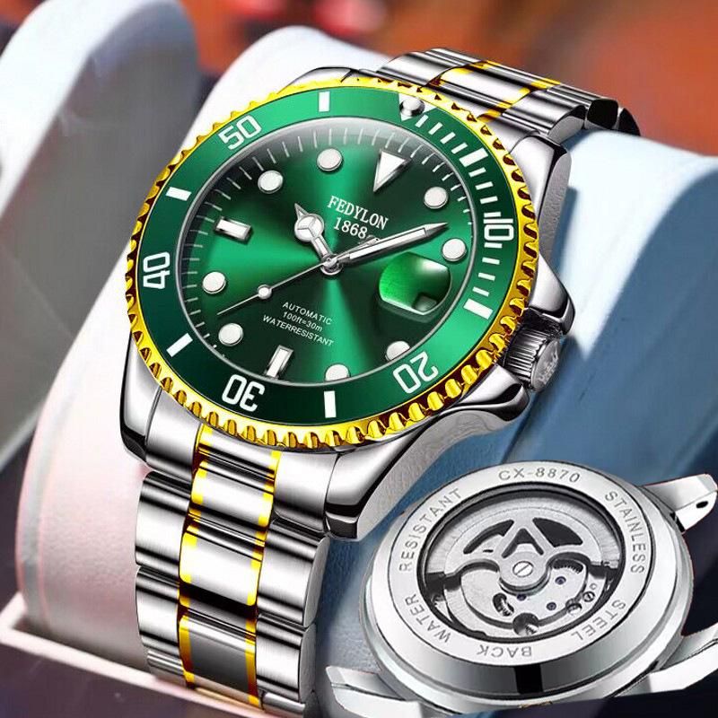 Зеленая вода Черная вода Призрак Новые домашние часы мужские полностью автоматические немеханические часы кварцевый сердечник