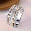 Elegant and Luxurious Women's Ring with Inlaid Synthetic Zirconia and Hollow Design Simple design Valentine's Day gift and durable jewelry for daily