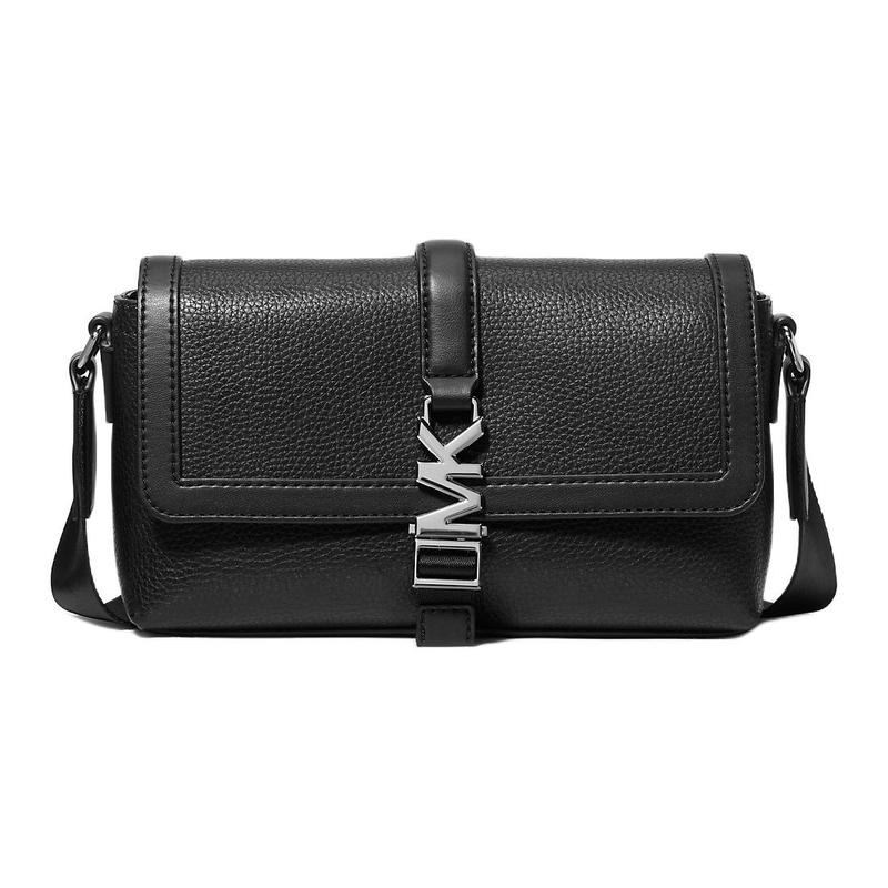 Michael Kors Сумка через плечо Cyrus Metal с логотипом бренда, фактурная кожа, мужская, стандартный размер, черная