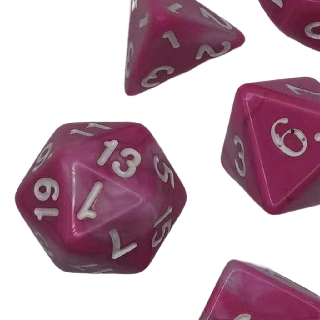 7 Штук Акриловые Многогранные Кубики d6 d4 D8 D10 D12 D20 Подарки Настольная Игра Реквизит Прочные для Ролевых