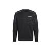 Letter Print Large Pocket Pullover Sweatshirt Men Sweatshirt Black HM9721