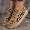 New Leopard Print Designed Retro Fashion Casual Shoes for Women Shallow Mouth Comfortable Versatile Chunky sneakers