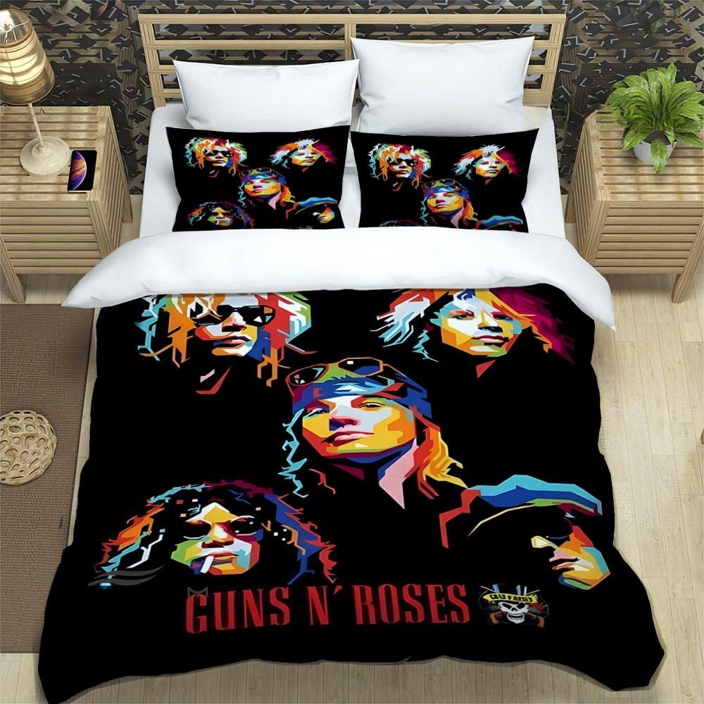 Rock Band Guns N Roses Роскошный Комплект Постельного Белья Пододеяльник Одеяло Изысканные Постельные Принадлежности Подарок на День Рождения