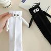 Unisex Funny Magnetic Mid-tube Socks Couple Girlfriends Socks Women's Cute Holding Hands Cotton Socks Black White