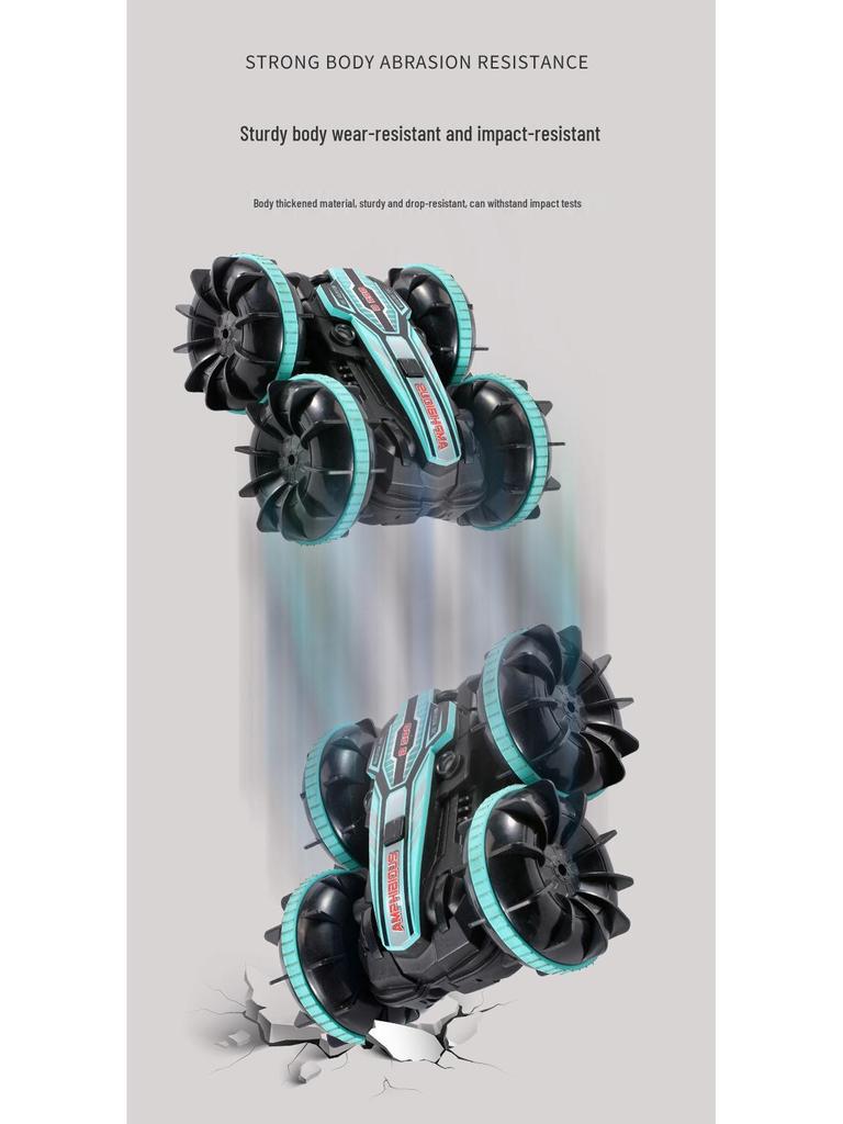 2.4G Remote Control Amphibious Car - Four-Wheel Drive, Double-Sided Stunt, Tumbling Toy