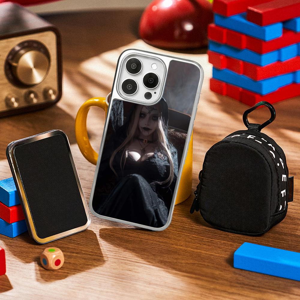 Pop ins thriller evil daughter poster Phone Case for iPhone 16 15 14 13 12 11 Pro Max Sheepskin Silver-edged protective case